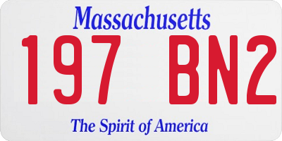 MA license plate 197BN2