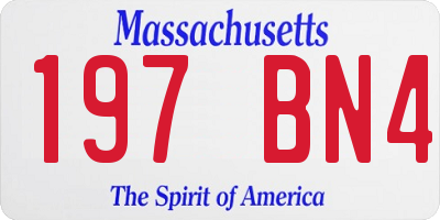 MA license plate 197BN4