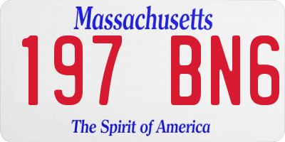 MA license plate 197BN6