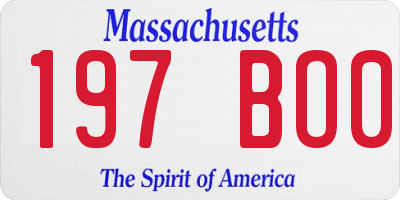 MA license plate 197BO0