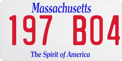 MA license plate 197BO4