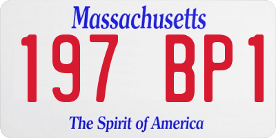 MA license plate 197BP1
