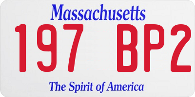 MA license plate 197BP2
