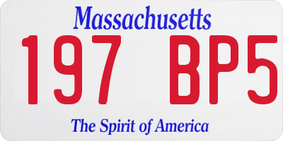 MA license plate 197BP5