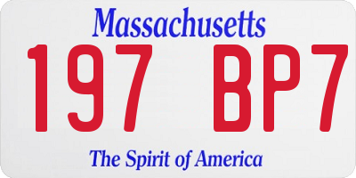 MA license plate 197BP7