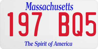 MA license plate 197BQ5