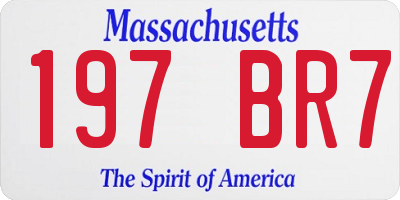 MA license plate 197BR7