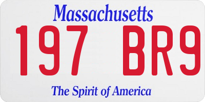 MA license plate 197BR9