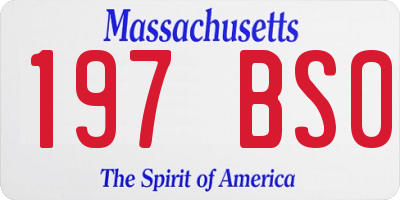 MA license plate 197BS0