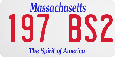 MA license plate 197BS2