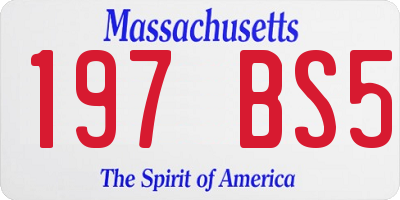 MA license plate 197BS5