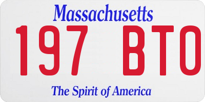 MA license plate 197BT0
