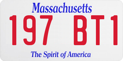 MA license plate 197BT1