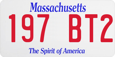 MA license plate 197BT2
