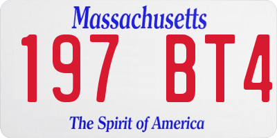 MA license plate 197BT4