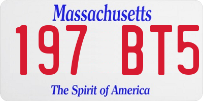 MA license plate 197BT5