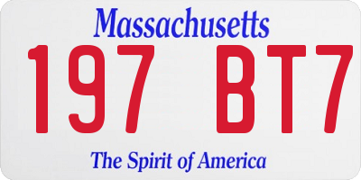 MA license plate 197BT7