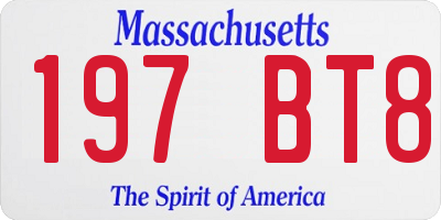 MA license plate 197BT8