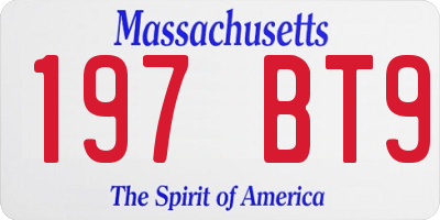 MA license plate 197BT9