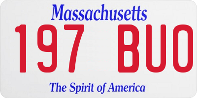 MA license plate 197BU0