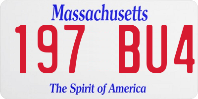 MA license plate 197BU4