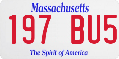 MA license plate 197BU5