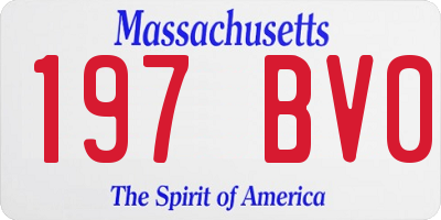 MA license plate 197BV0