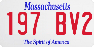 MA license plate 197BV2