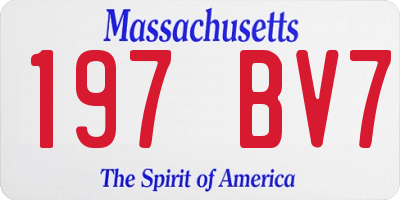 MA license plate 197BV7