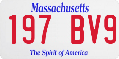 MA license plate 197BV9