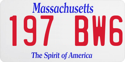 MA license plate 197BW6