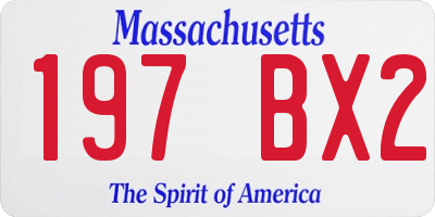 MA license plate 197BX2