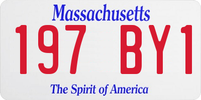 MA license plate 197BY1