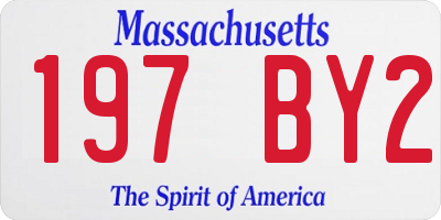 MA license plate 197BY2