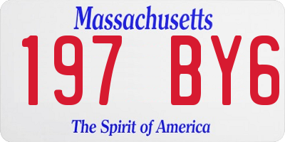 MA license plate 197BY6