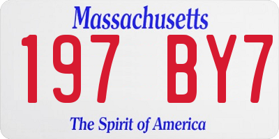 MA license plate 197BY7