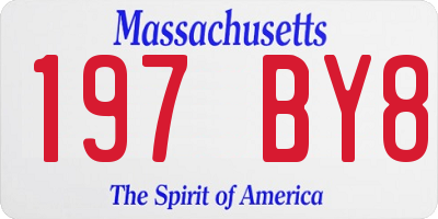 MA license plate 197BY8