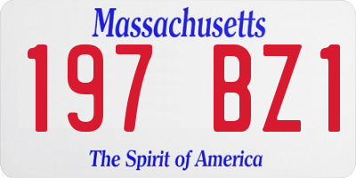 MA license plate 197BZ1