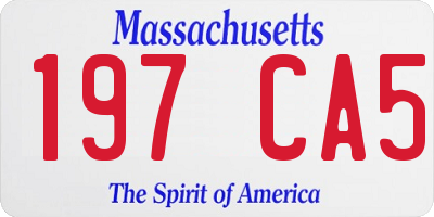 MA license plate 197CA5
