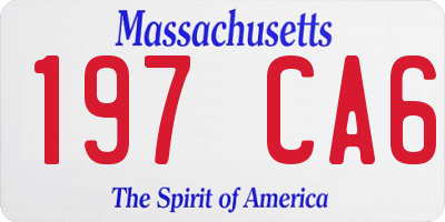 MA license plate 197CA6
