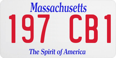 MA license plate 197CB1