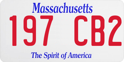 MA license plate 197CB2
