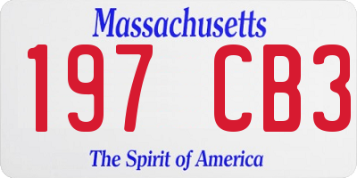 MA license plate 197CB3
