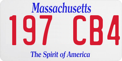 MA license plate 197CB4