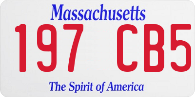 MA license plate 197CB5