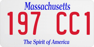 MA license plate 197CC1