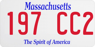 MA license plate 197CC2