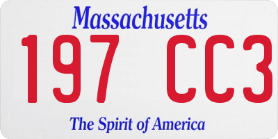 MA license plate 197CC3
