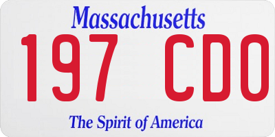 MA license plate 197CD0