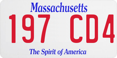 MA license plate 197CD4